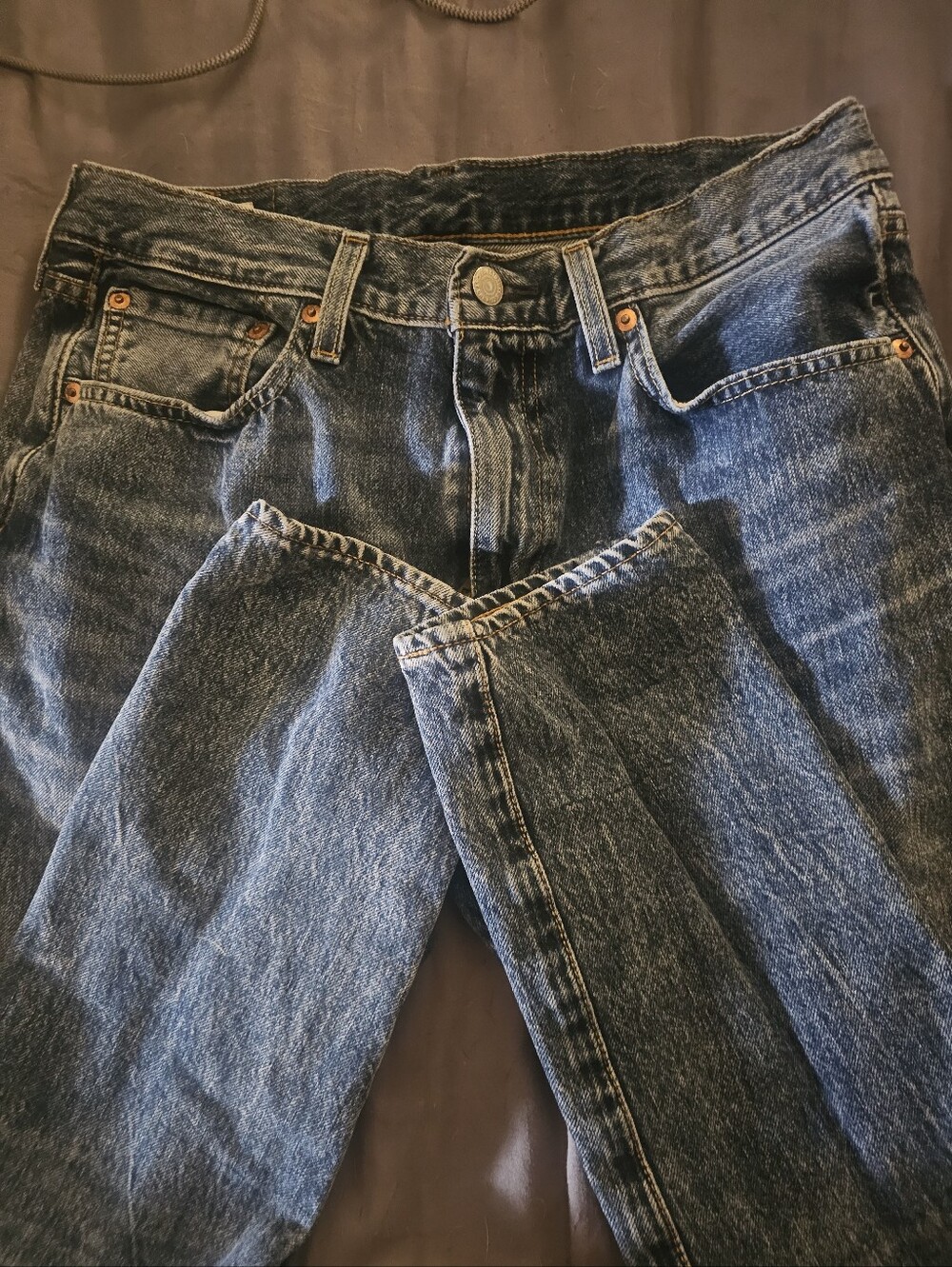 Classic Straight-Leg Blue Denim Jeans